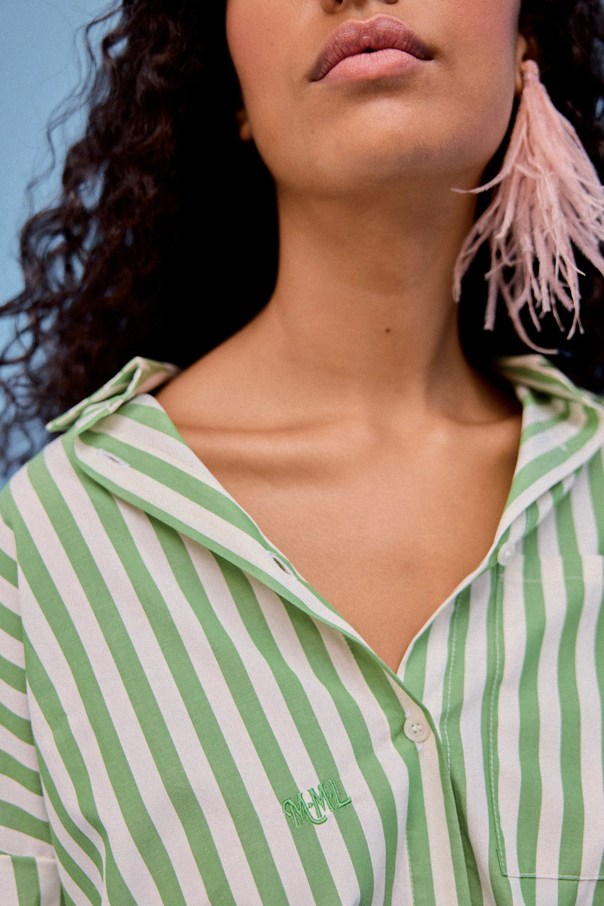 CHEMISE OMER GREEN STRIPE^Make My Lemonade Cheap