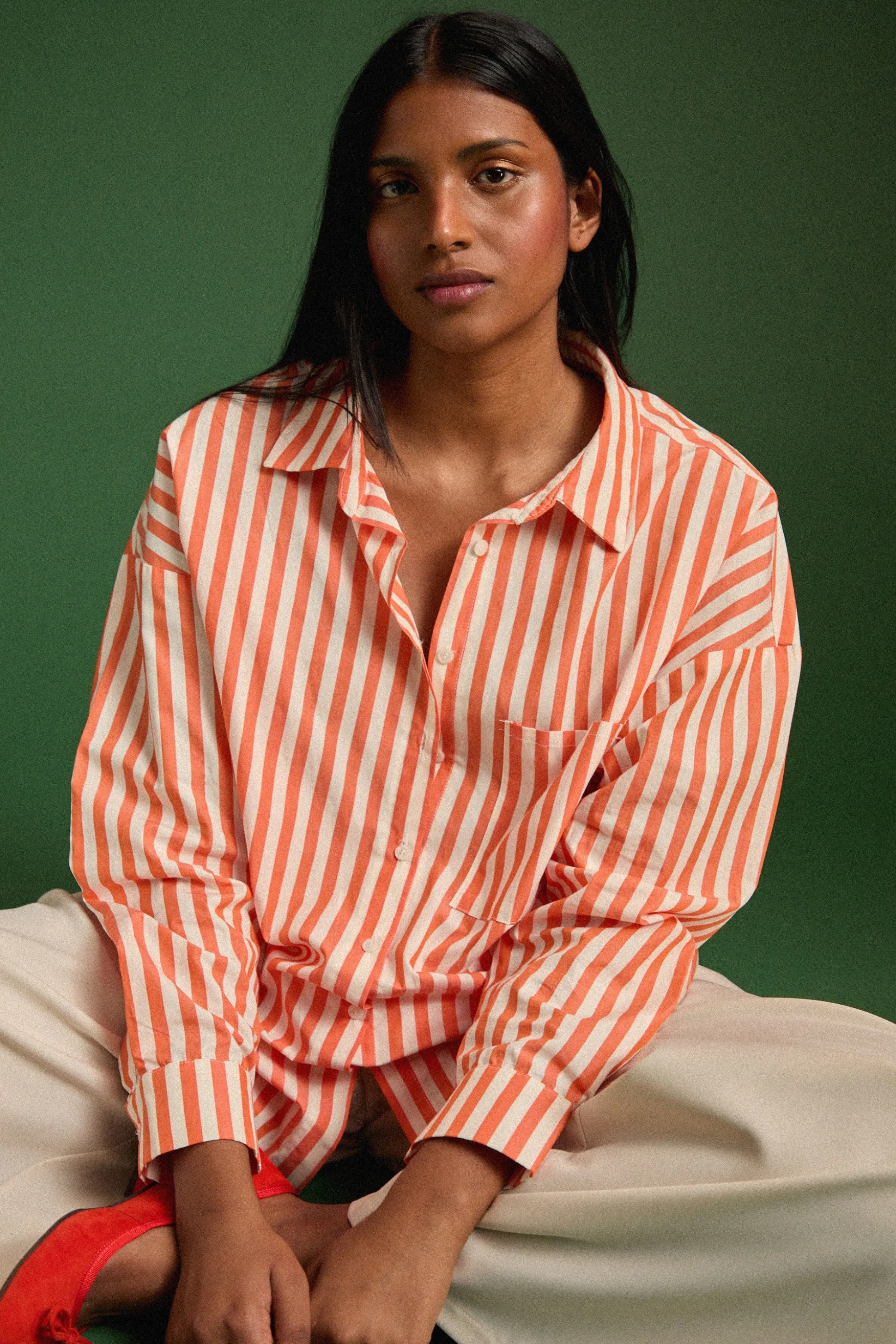 CHEMISE OMER ORANGE STRIPE^Make My Lemonade Online