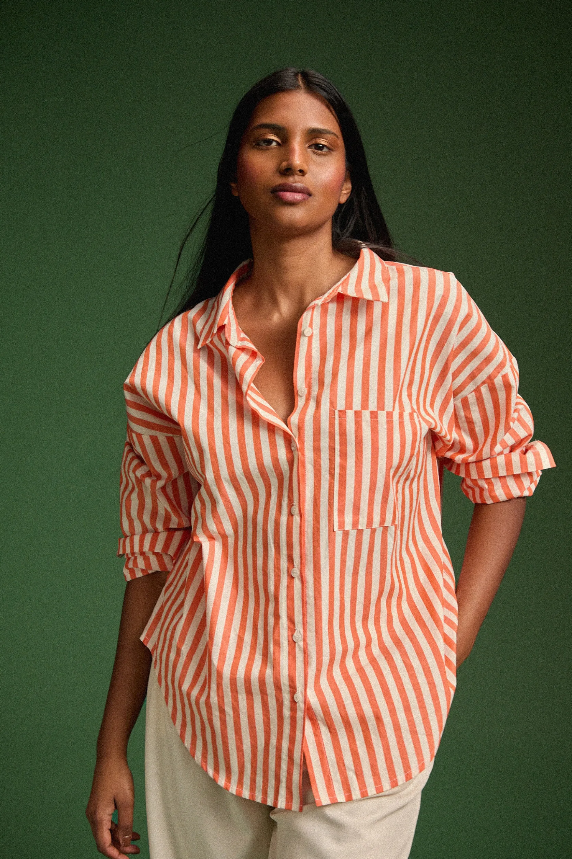 CHEMISE OMER ORANGE STRIPE^Make My Lemonade Online