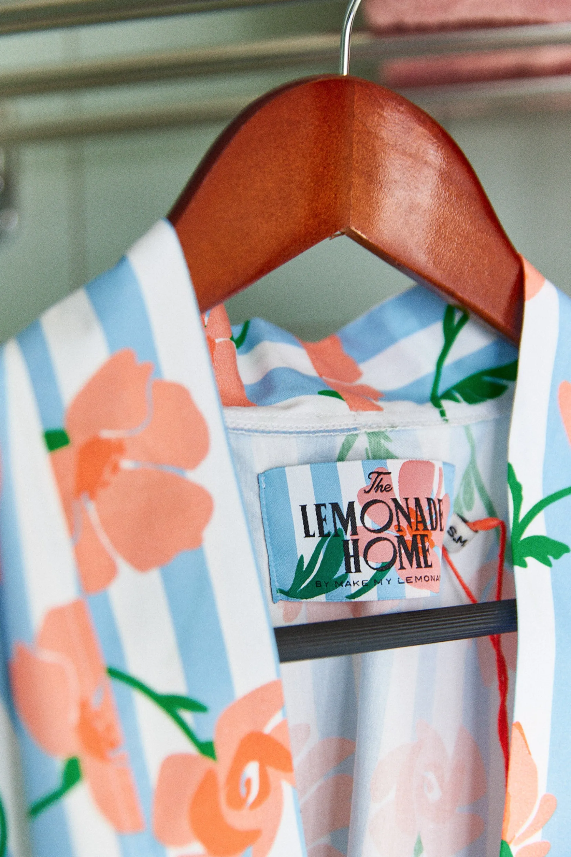 DESHABILLE THALULA FLOWERS STRIPES BLUE^Make My Lemonade Store
