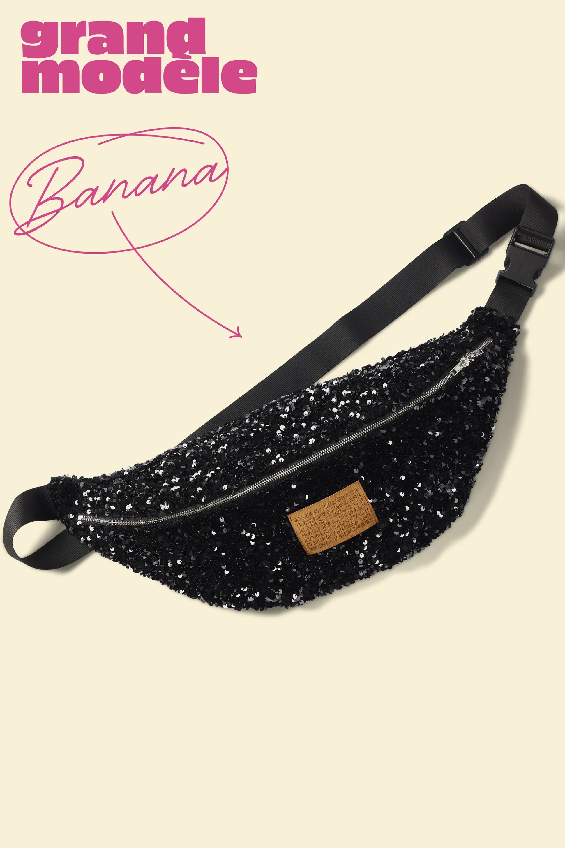 SAC BANANA SEQUINS NOIRS^Make My Lemonade Hot
