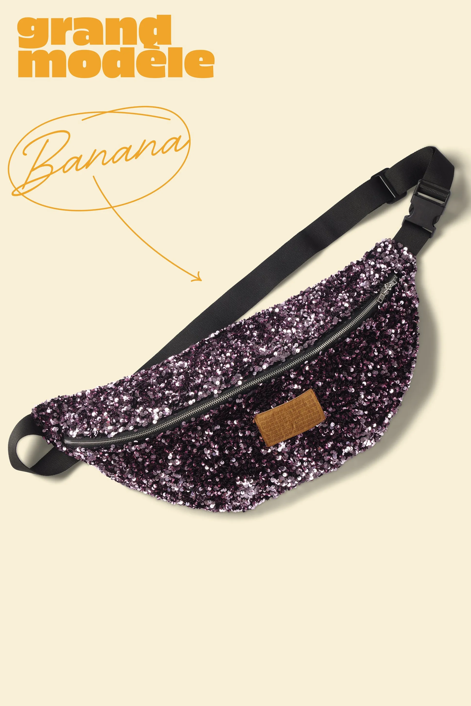 SAC BANANA SEQUINS ROSES^Make My Lemonade Best Sale