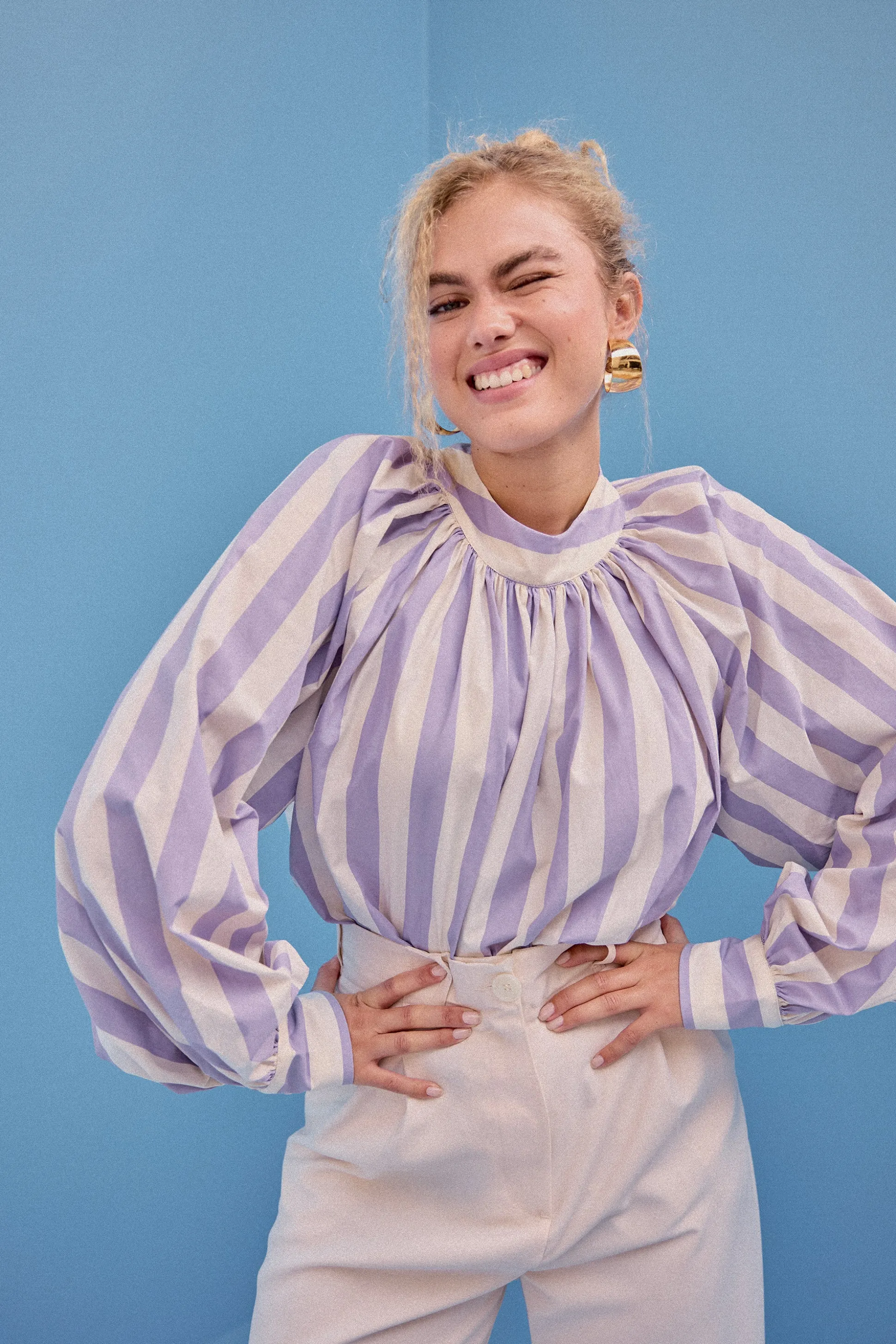 TOP ALICE RAYURE VIOLET^Make My Lemonade Clearance